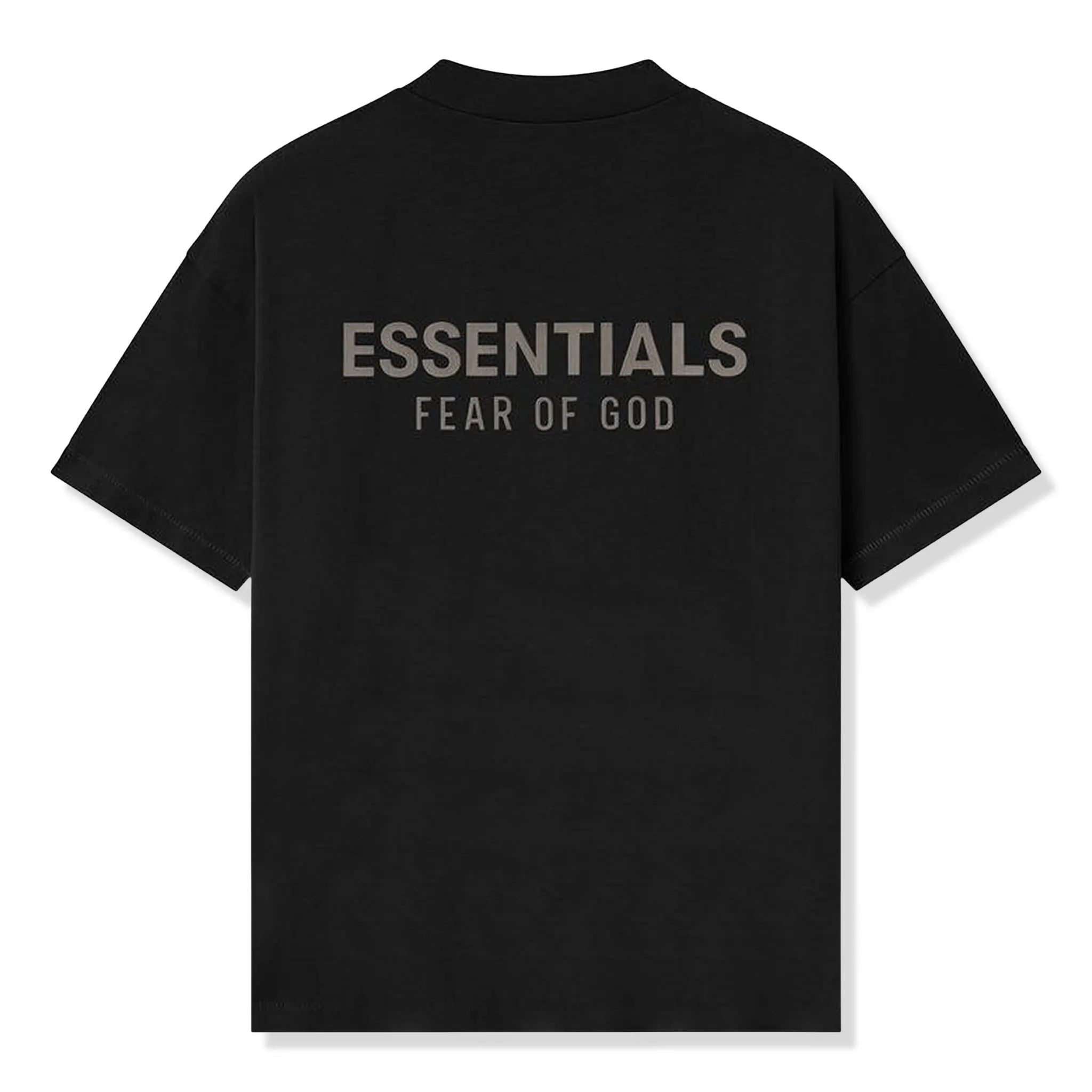 Back View of Fear Of God Essentials Classic Jet Black T-Shirt (FW25)